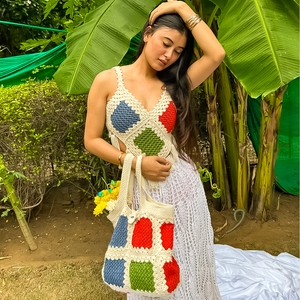 Rosie Tote Bag – Eco-Friendly, Handcrafted Crochet Elegance for Women - Mojopanda Organic Store