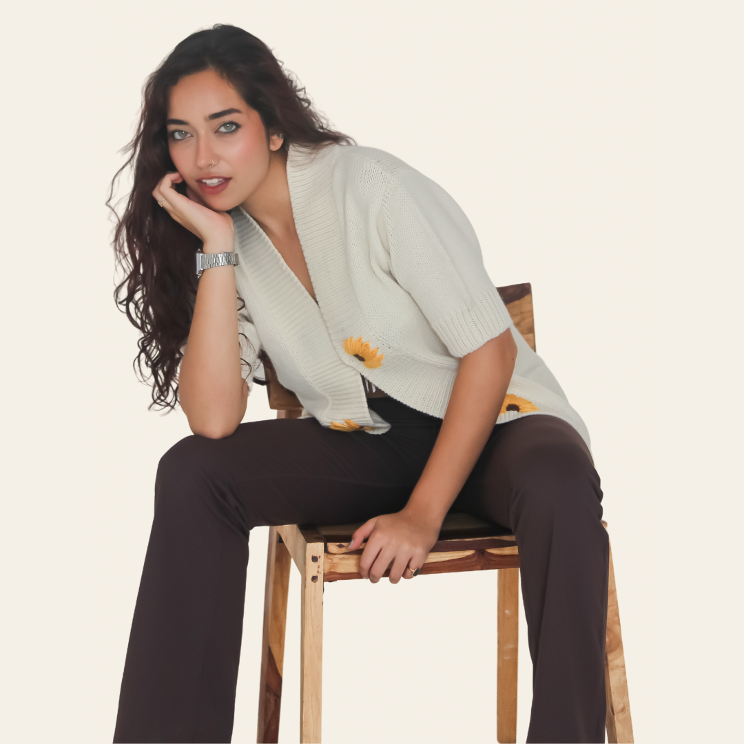 Hana Cardigan –Handknitted Elegance for Modern Women - Mojopanda Organic Store