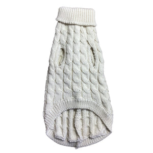 Cozy Comfort Medium White Sweater for Dogs & Cats – Warm, Stretchable & Breathable Winter Wear with Back Straps - Mojopanda Organic Store