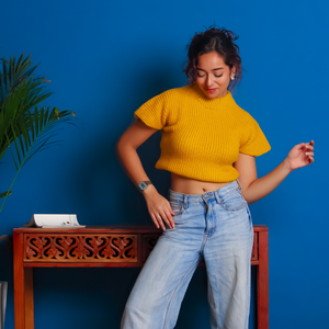 Akira Woolen Top – Bright, Light, and Elegant Handknitted Wool - Mojopanda Organic Store