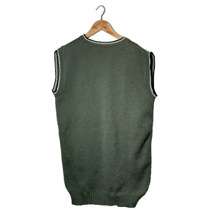 Pullover V - Neck Half Sleeve - Dark olive , ivory , Black | For Men | 100% Organic Wool - Mojopanda Organic Store