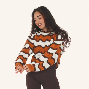 Camellia Pullover – Handknitted Stripes for Modern Women - Mojopanda Organic Store