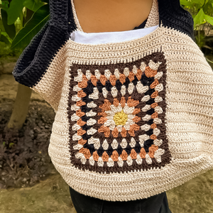 Ivy Handknitted Tote Bag – Eco-Friendly, Minimal, Classic Summer Bag - Mojopanda Organic Store