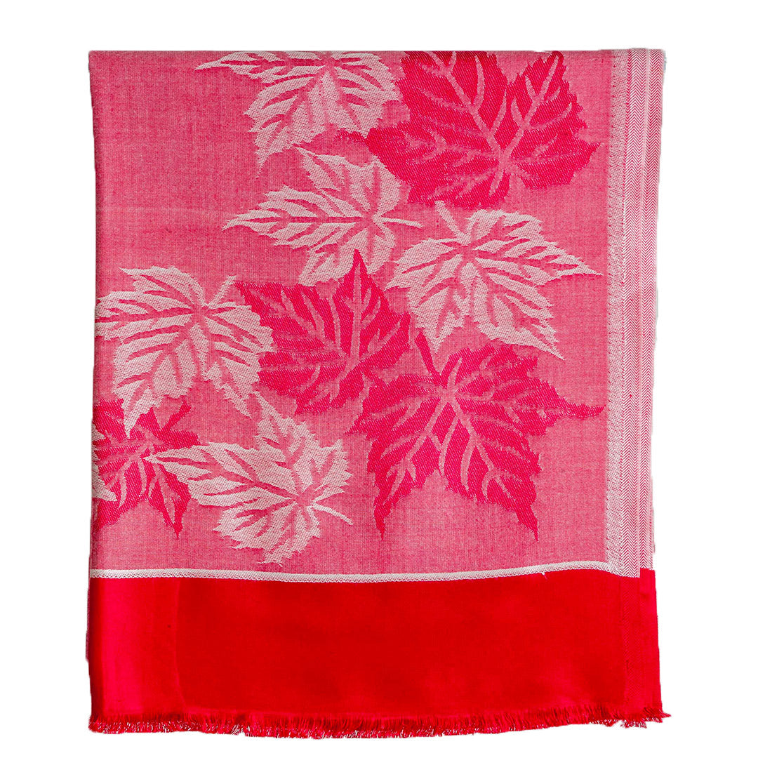 Woolen Stoles & Shawls | Pink & White | 70x200 CM | - Mojopanda Organic Store