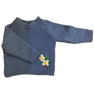 Organic Wool | Pullover | Indigo | Size-6 Month - Mojopanda Organic Store
