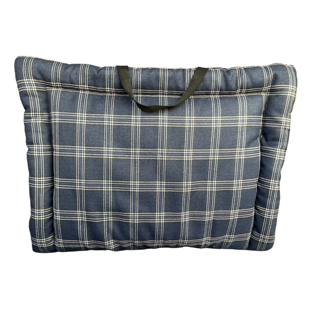 EcoSnug Luxe Dog Mattress – Maroon & Navy | Sustainable Cotton Canvas Pet Bed - Mojopanda Organic Store