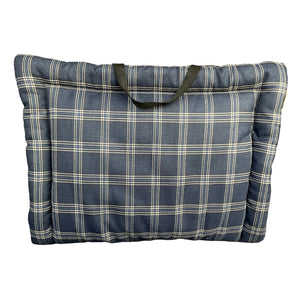 EcoSnug Luxe Dog Mattress – Maroon & Navy | Sustainable Cotton Canvas Pet Bed - Mojopanda Organic Store
