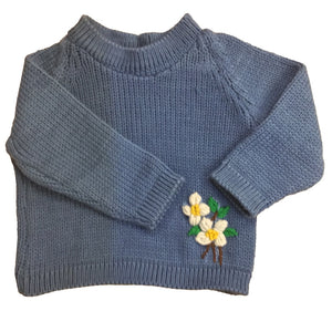 Organic Wool | Pullover | Indigo | Size-6 Month - Mojopanda Organic Store