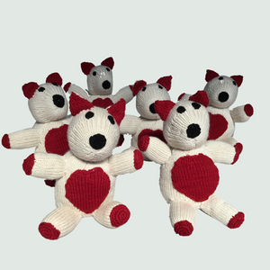 Teddy Bear Hand Knitted Stuffed/Plush/Soft Toy - Front View