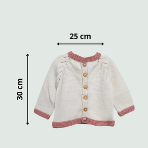 Border Brown Sweater for Baby | 100% Organic Wool - Mojopanda Organic Store