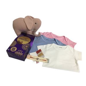 Gift Hamper Organic cotton romper 3 colors | Elephant soft toy - Mojopanda Organic Store