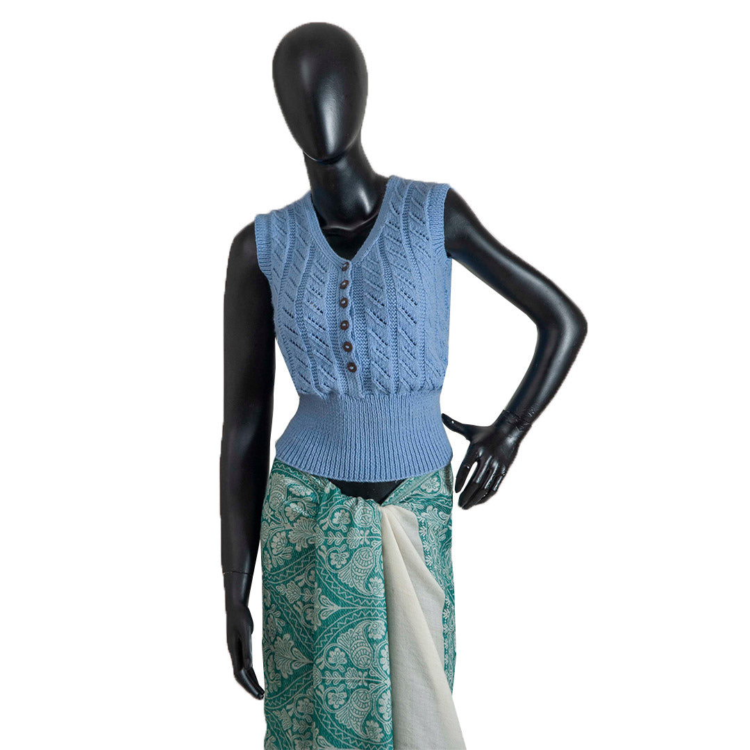 Organic Wool | Cardigan | Wild Blue - Mojopanda Organic Store