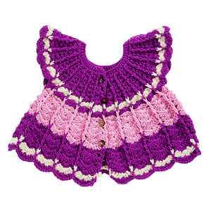 Frock Multi Color | For Baby Girl | 100% Organic Wool - Mojopanda Organic Store