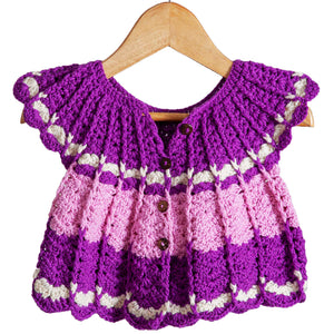 Frock Multi Color | For Baby Girl | 100% Organic Wool - Mojopanda Organic Store