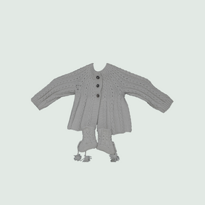 Woolen Hand Knit Baby Cardigan I 100% Organic Yarn - Mojopanda Organic Store