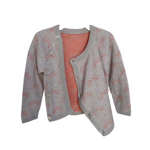 Peach Sunrise Angrakha Sweater for Baby I 100% Organic Cotton - Mojopanda Organic Store