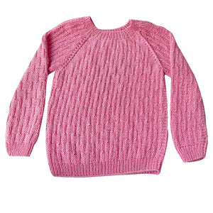 Organic Wool | Pullover | Ivory | Classic Rose | Size- 8-9 years - Mojopanda Organic Store
