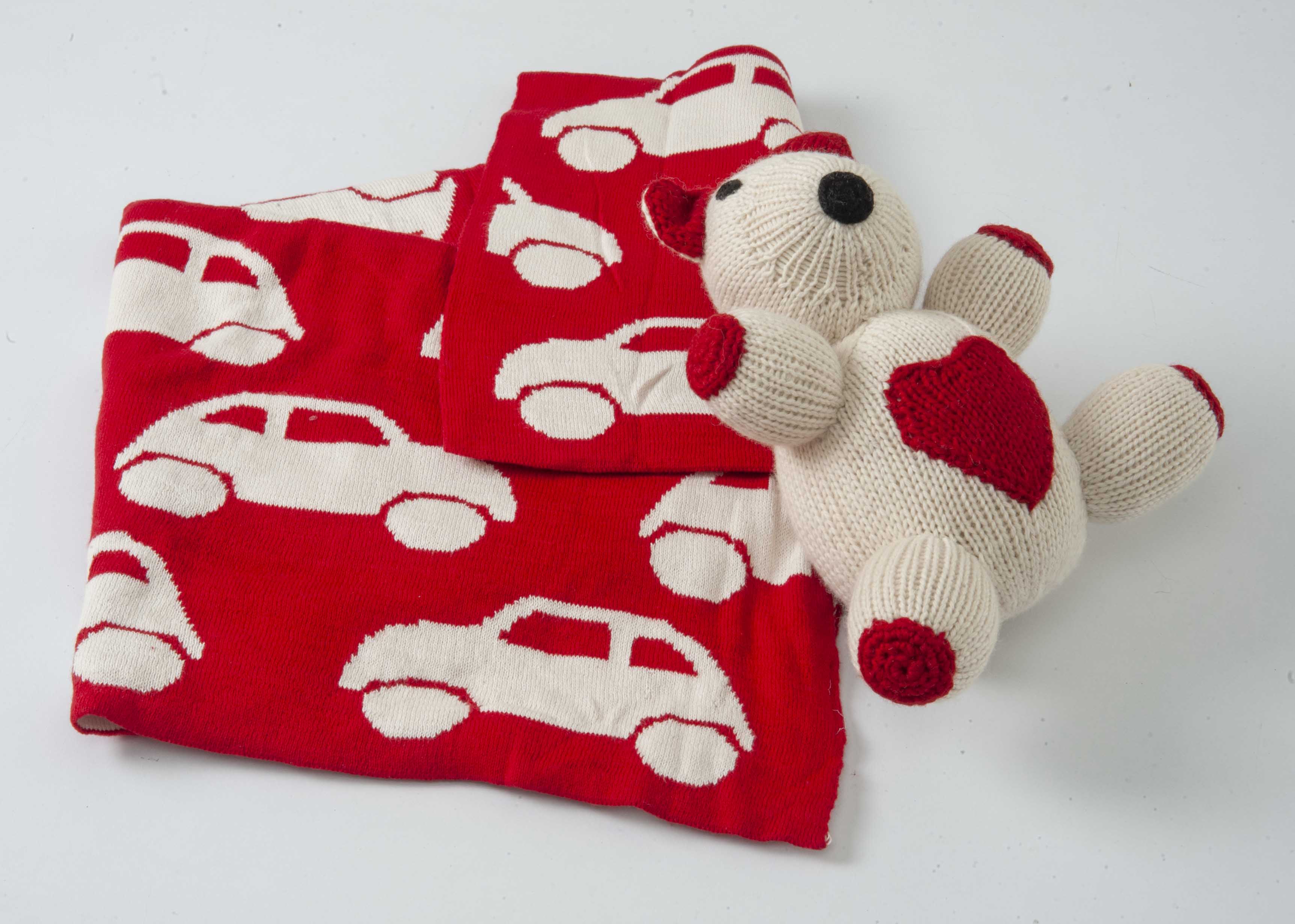 Gift Set of 2 (Blanket with Panda Bear) | 100% Organic Wool & Cotton - Mojopanda Organic Store