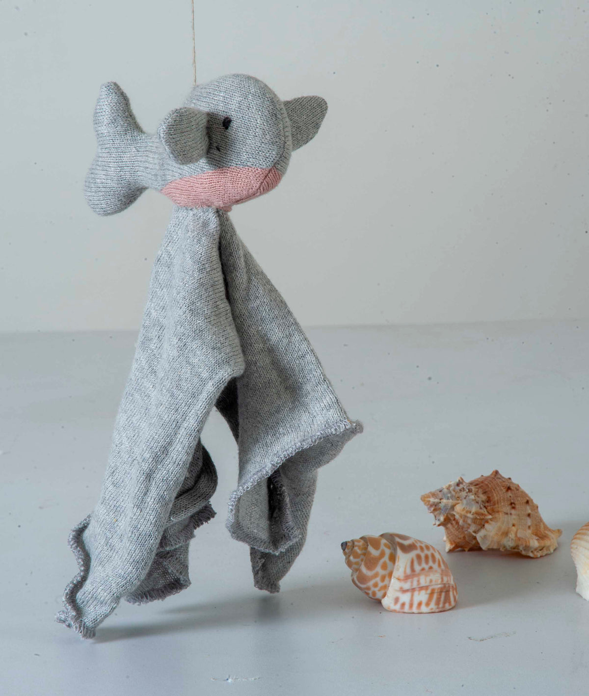 Dolphin Comforter Light Grey & Pink Stuffed Baby /Plush/Soft Toy | 100% Organic cotton