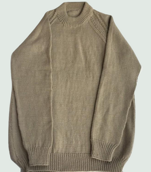 Pullover Round Neck -Beige | For Men | 100% Organic Wool - Mojopanda Organic Store