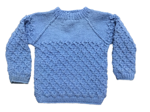 Organic Wool | Pullover Red Alert | Wild Blue / Red Alert |size-3 years - Mojopanda Organic Store