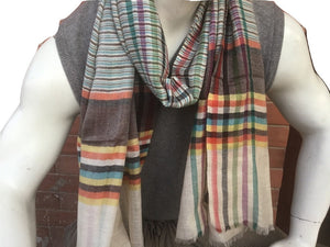 Red Check Stole for Men | 100% Organic Wool - Mojopanda Organic Store