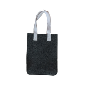 Surmai Organic wool felt tote bag gray colour - Mojopanda Organic Store