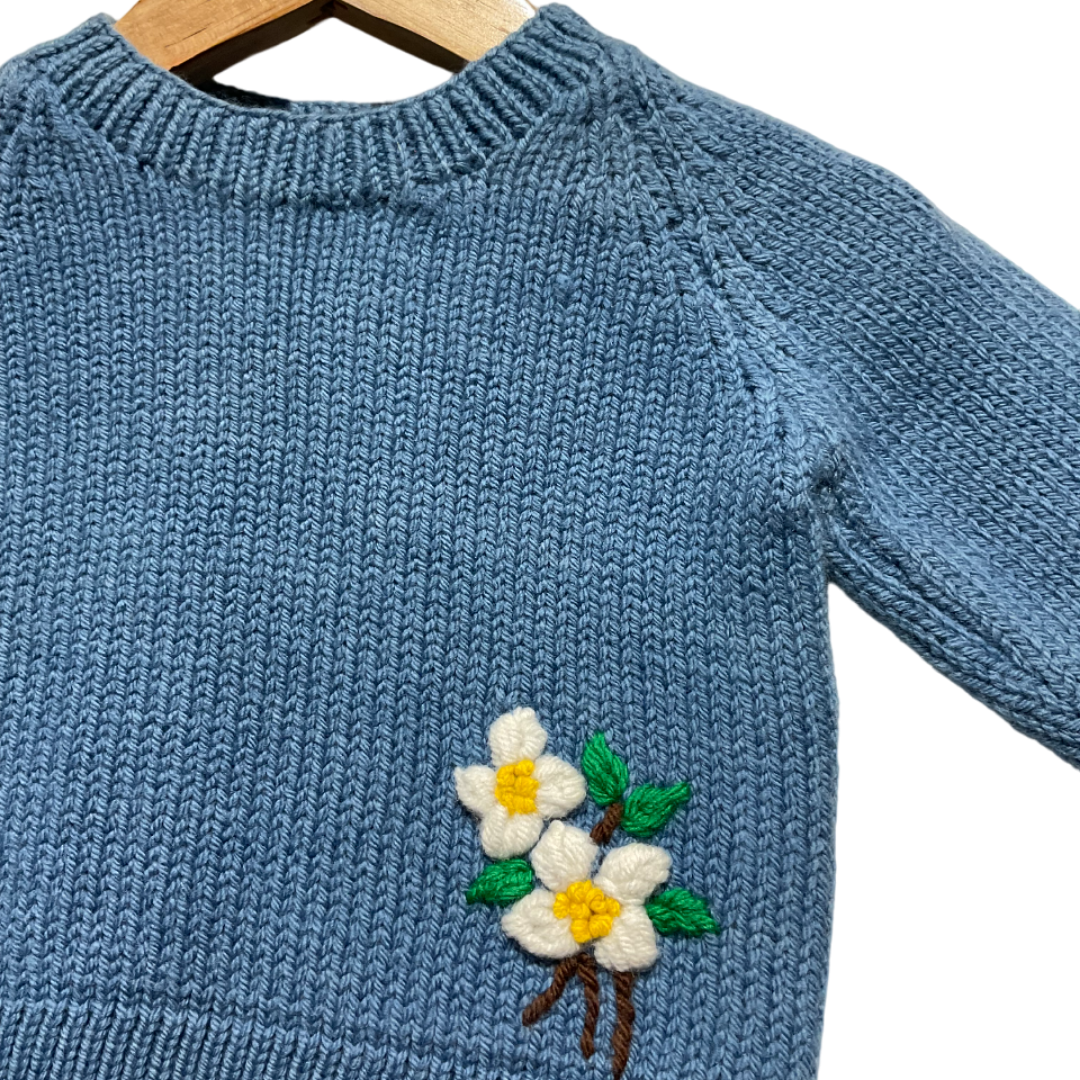 Organic Wool | Pullover | Indigo | Size-6 Month - Mojopanda Organic  Store