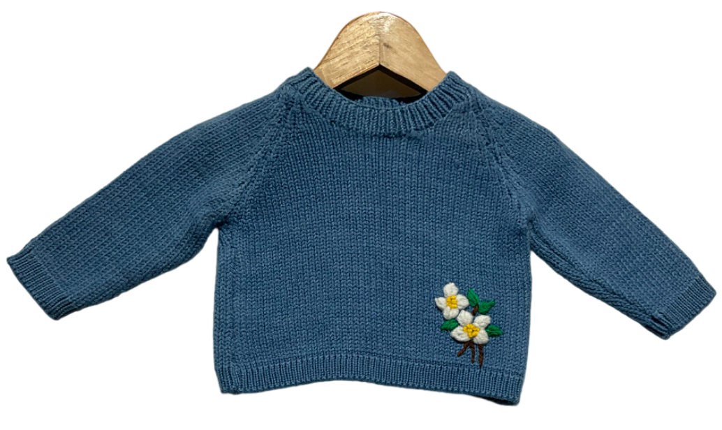 Organic Wool | Pullover | Indigo | Size-6 Month - Mojopanda Organic  Store