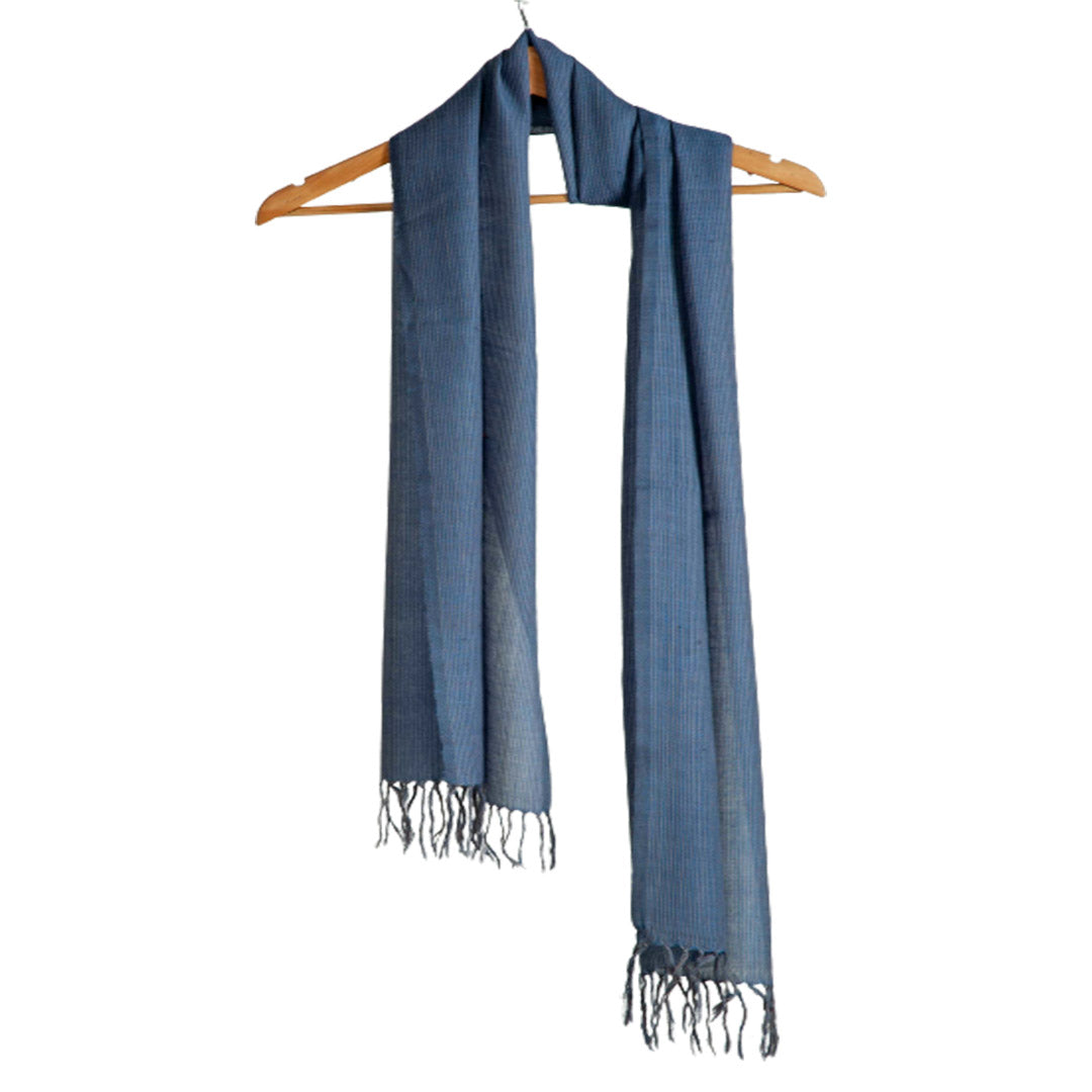 Woolen Mufflers |Blue & White |35x190 cm | - Mojopanda Organic  Store