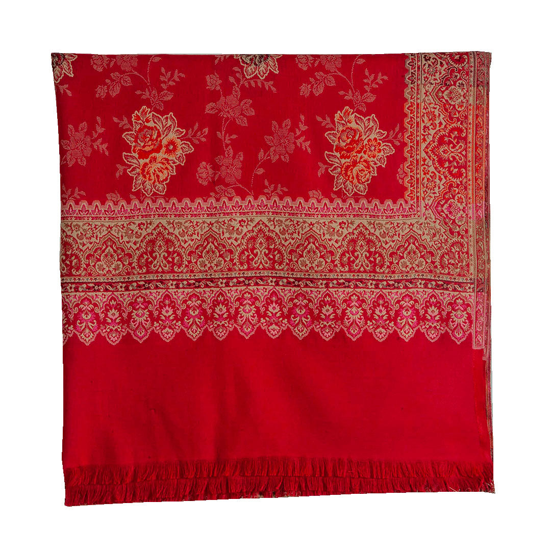 Woolen Stoles & Shawls | Red & Multi | 100x210 CM | - Mojopanda Organic  Store
