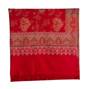Woolen Stoles & Shawls | Red & Multi | 100x210 CM | - Mojopanda Organic  Store