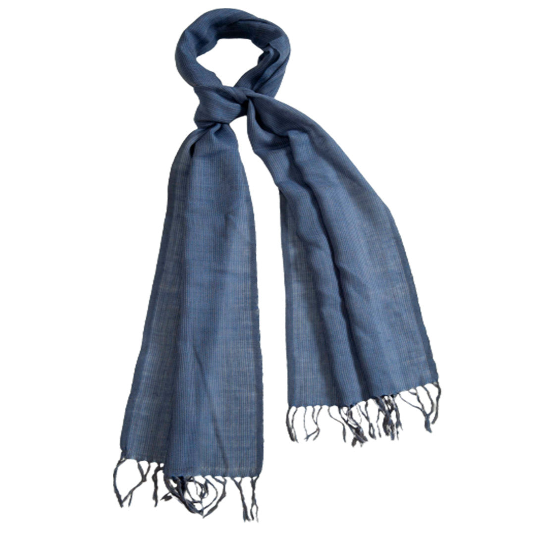 Woolen Mufflers |Blue & White |35x190 cm | - Mojopanda Organic  Store