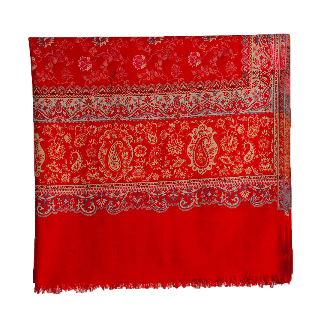 Woolen Stoles & Shawls | Red & Multi | 100x210CM | - Mojopanda Organic  Store