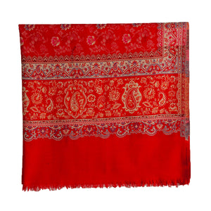 Woolen Stoles & Shawls | Red & Multi | 100x210CM | - Mojopanda Organic  Store
