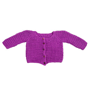 Cardigan Purple Haze | For Boy & Girl Baby |100% Organic Wool | Size-9 Months - Mojopanda Organic  Store