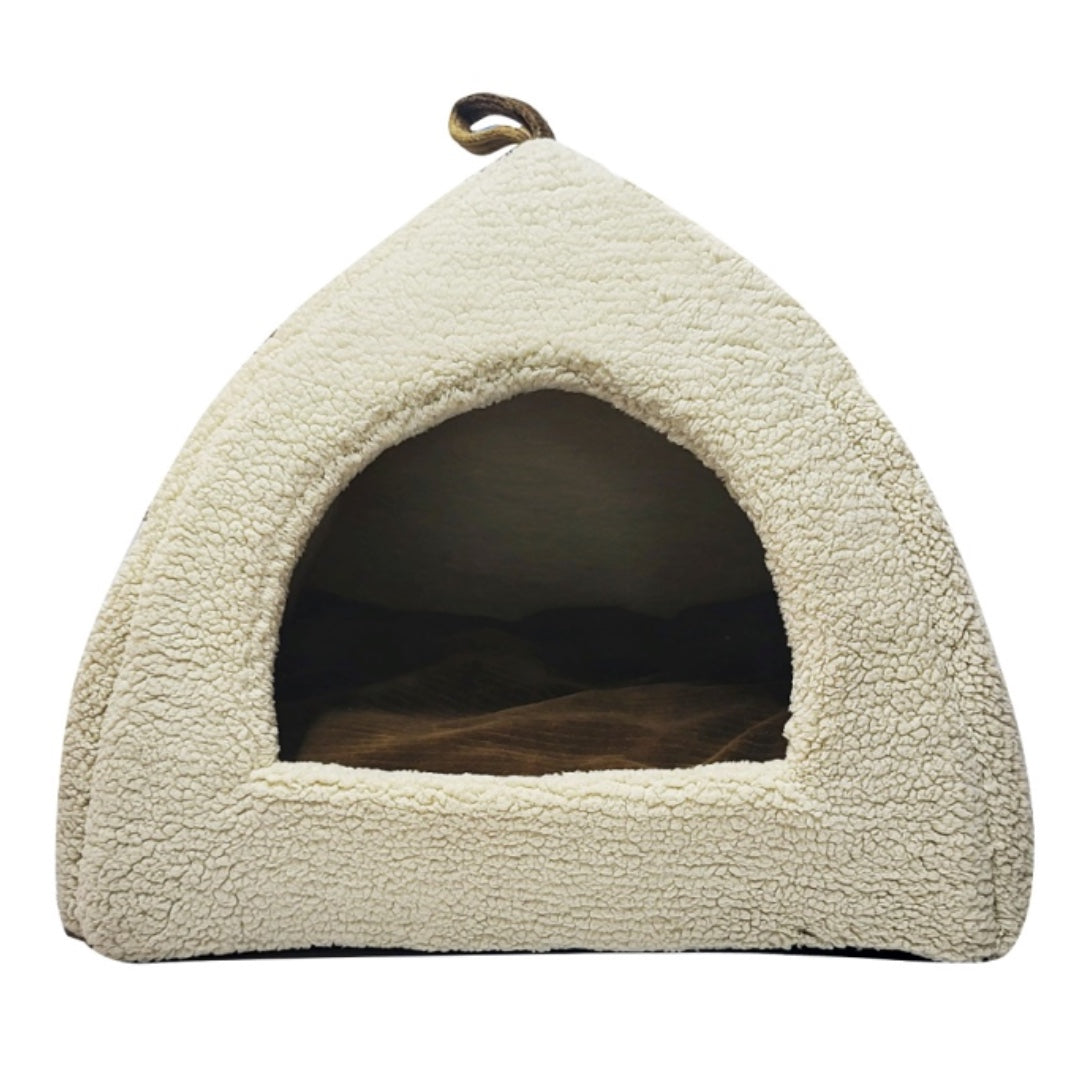 Dog Bedding | Hut Shape I Teddy Fleece  | Pet Bed - Mojopanda Organic  Store