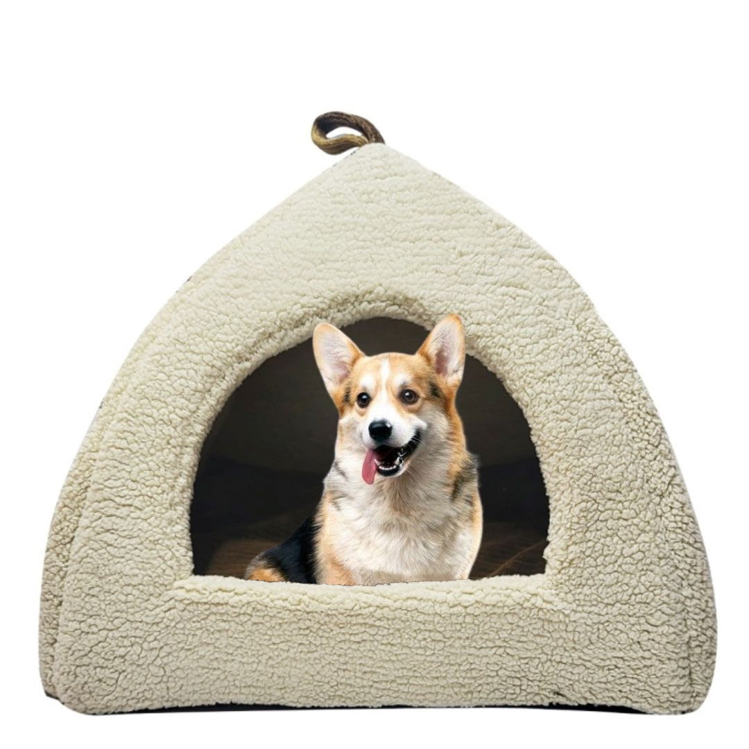 Dog Bedding | Hut Shape I Teddy Fleece  | Pet Bed - Mojopanda Organic  Store