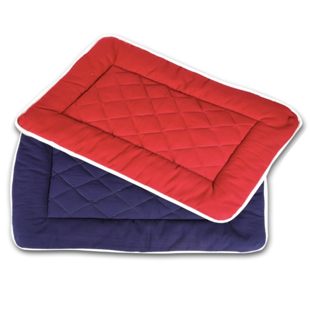 EcoNest Luxe Dog Mattress Maroon & Navy Organic Cotton Canvas - Mojopanda Organic  Store