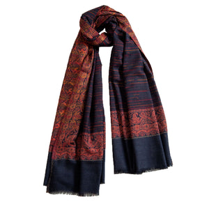 Woolen Stoles & Shawls | Black & Multi | 210x105 CM | - Mojopanda Organic  Store