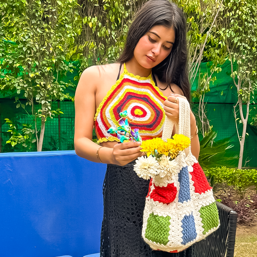 Rosie Tote Bag – Eco-Friendly, Handcrafted Crochet Elegance for Women - Mojopanda Organic  Store