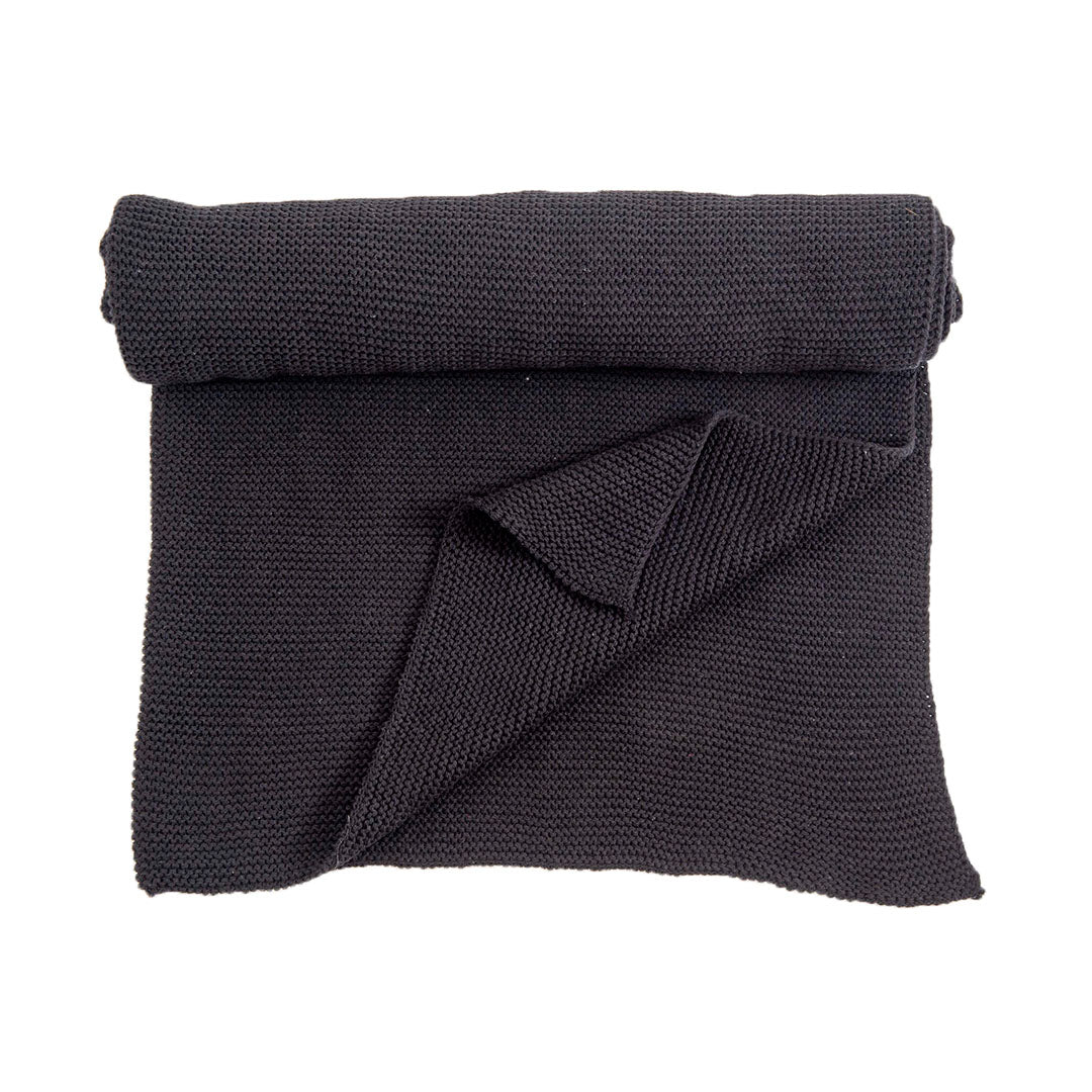 Cotton | Bed Throw | Black - Mojopanda Organic  Store