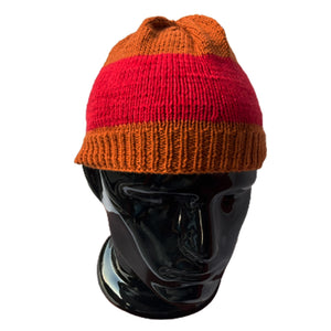 Wool Cap| Unisex | 100% Wool | Rust & Red - Mojopanda Organic  Store
