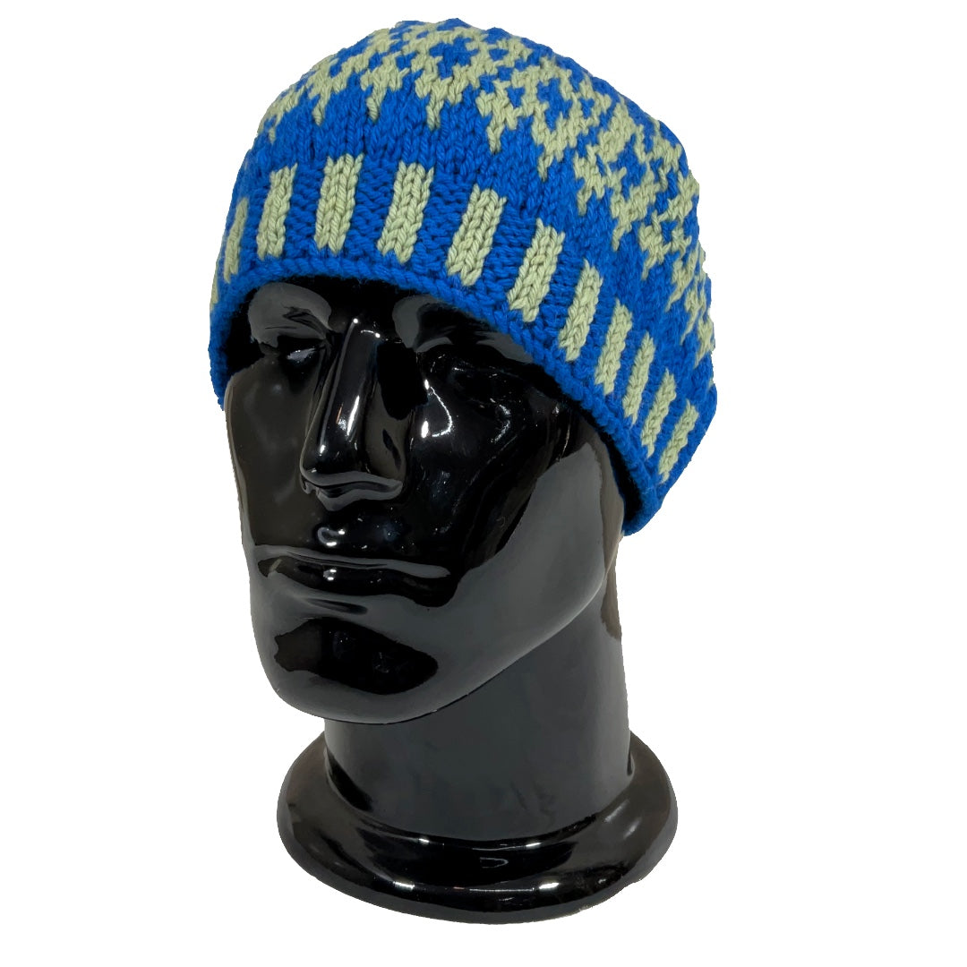 Wool Cap | Unisex | 100% Wool | Leafy Green & Mid Blue - Mojopanda Organic  Store