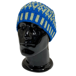 Wool Cap | Unisex | 100% Wool | Leafy Green & Mid Blue - Mojopanda Organic  Store