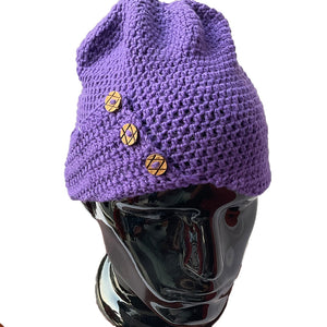 Crochet Women Cap | 100% Wool | Purple - Mojopanda Organic  Store