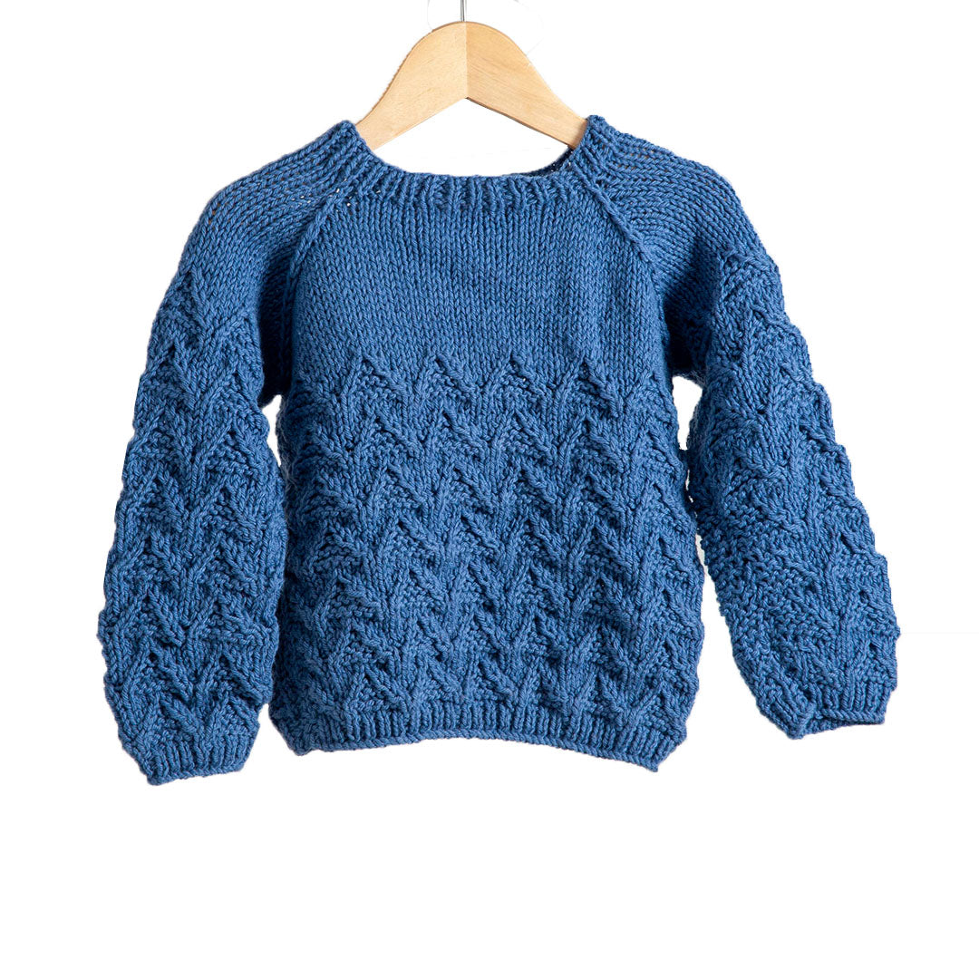 Organic Wool | Pullover | Chambray color- 2 years - Mojopanda Organic  Store