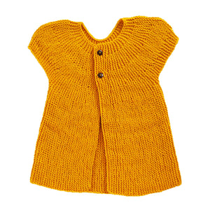 Frock Olive Green, Mustard Yellow & Classic Rose  | For Baby Girl | 100% Organic Wool | Size-3 Years - Mojopanda Organic  Store