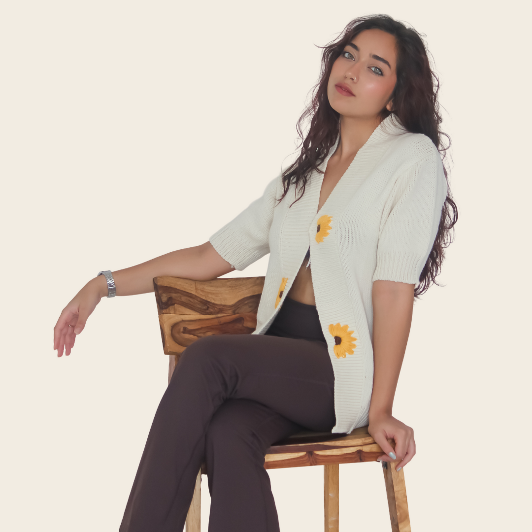 Hana Cardigan –Handknitted Elegance for Modern Women - Mojopanda Organic  Store