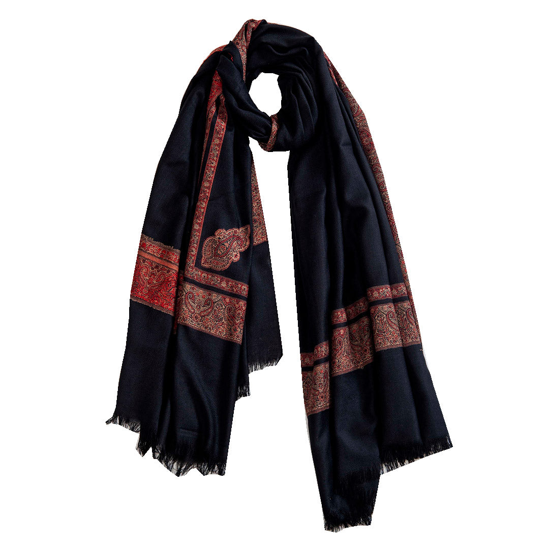 Woolen Stoles & Shawls | Black & Multi | 70x200 CM | - Mojopanda Organic  Store